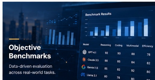 AI benchmark dashboards and performance evaluation charts